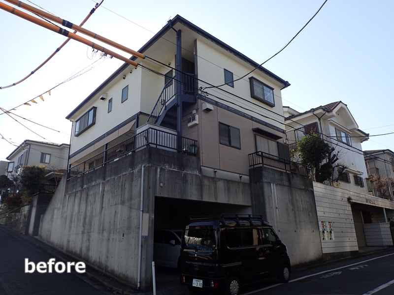 東京都大田区　外壁塗装とランデックスコート塗装　工事前